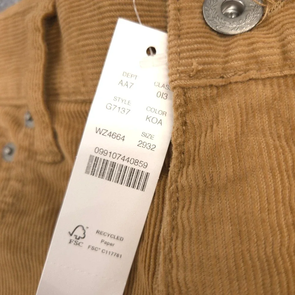 J Crew 770 Corduroy Pants Mens 29X32 Brown Slim Straight Fit 5 Pocket Preppy NEW